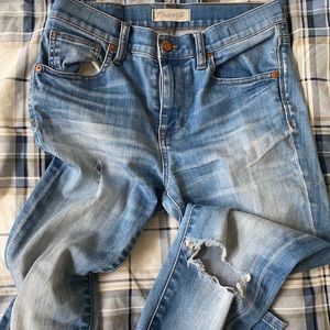 9” high riser skinny skinny Madewell jeans